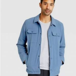 All In Motion Men's Lightweight Insulated Jacket Shirt Heather Blue Size Small
